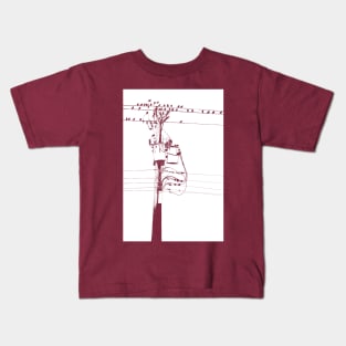 Telephone pole (White on dark) Kids T-Shirt